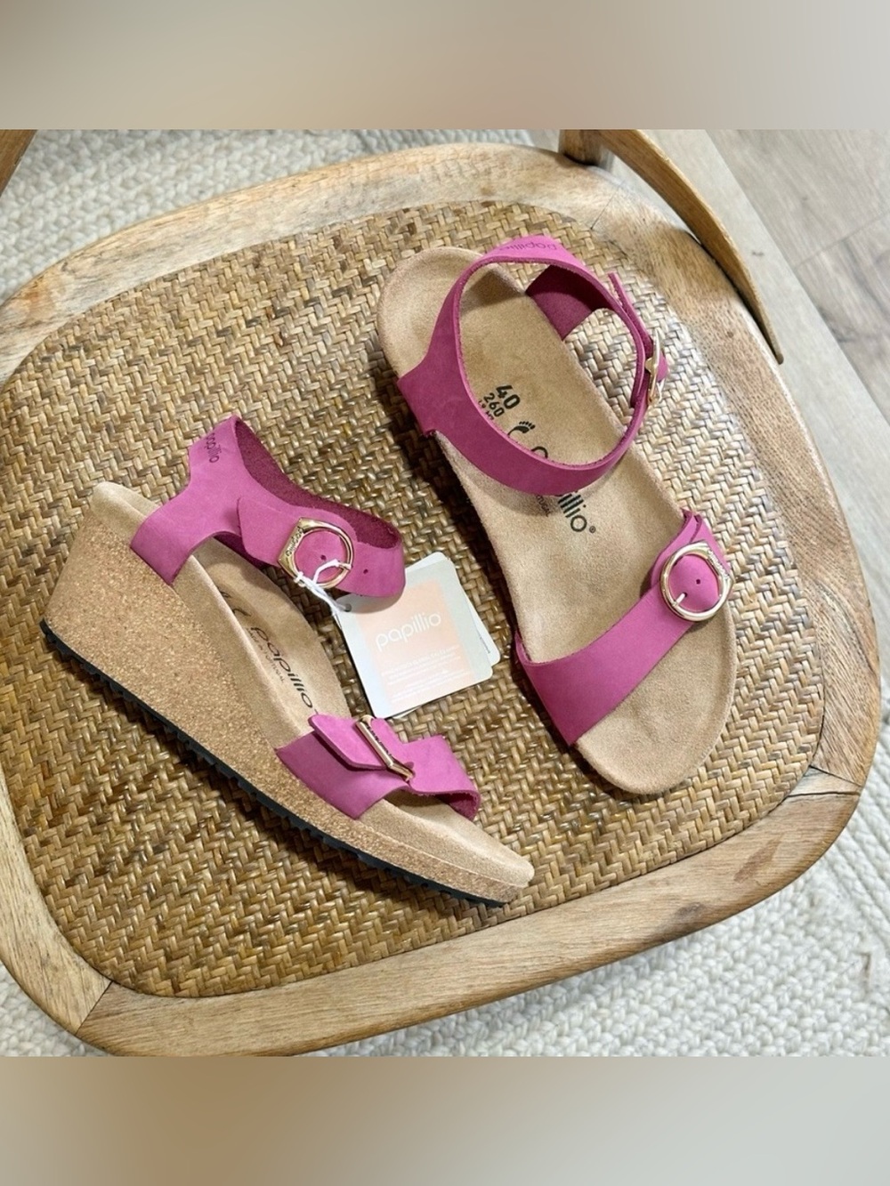 Birkenstock 💅🌴 Papillio Soley Ring Buckle Wedge Pink Ankle Strap 6 7 8 8.5 9 9.5 - Picture 2 of 13